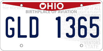 OH license plate GLD1365