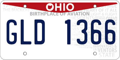 OH license plate GLD1366