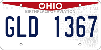 OH license plate GLD1367