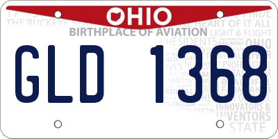 OH license plate GLD1368