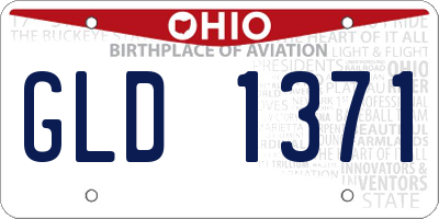 OH license plate GLD1371