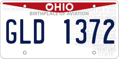 OH license plate GLD1372