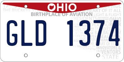 OH license plate GLD1374