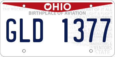 OH license plate GLD1377