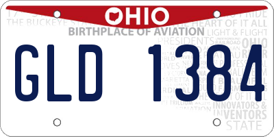 OH license plate GLD1384