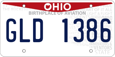 OH license plate GLD1386