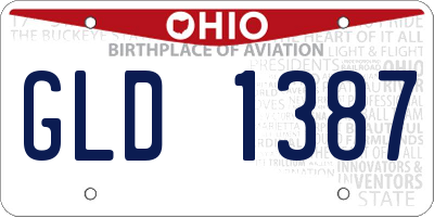 OH license plate GLD1387