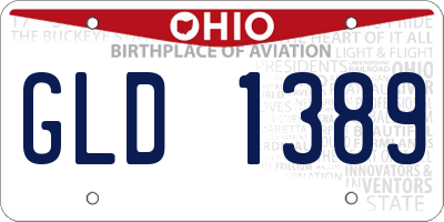 OH license plate GLD1389