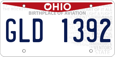 OH license plate GLD1392