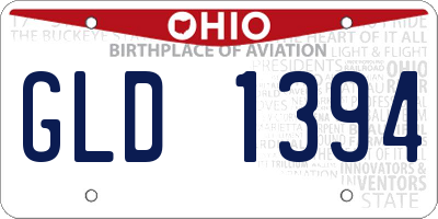 OH license plate GLD1394
