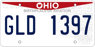 OH license plate GLD1397