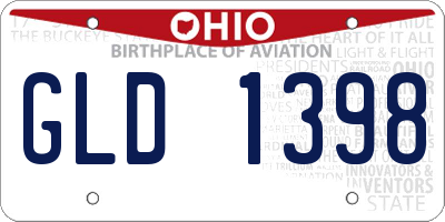 OH license plate GLD1398