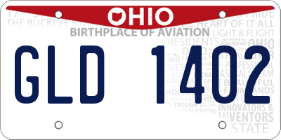 OH license plate GLD1402