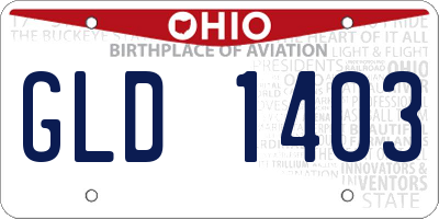 OH license plate GLD1403