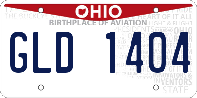 OH license plate GLD1404