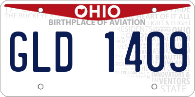OH license plate GLD1409