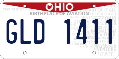 OH license plate GLD1411