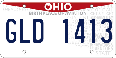 OH license plate GLD1413