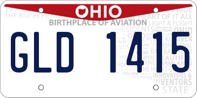 OH license plate GLD1415