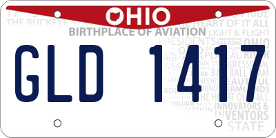 OH license plate GLD1417