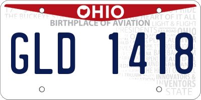 OH license plate GLD1418