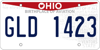 OH license plate GLD1423