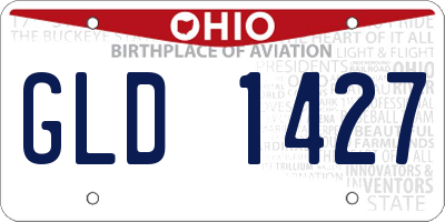 OH license plate GLD1427