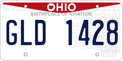 OH license plate GLD1428