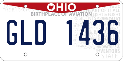 OH license plate GLD1436