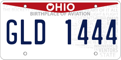 OH license plate GLD1444
