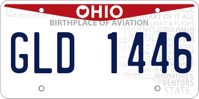 OH license plate GLD1446
