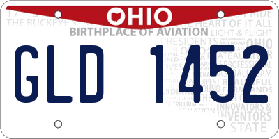 OH license plate GLD1452