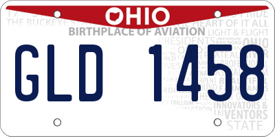 OH license plate GLD1458