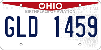OH license plate GLD1459