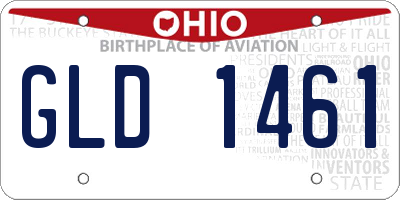 OH license plate GLD1461