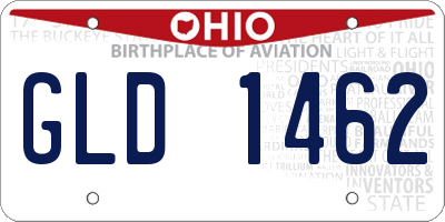 OH license plate GLD1462