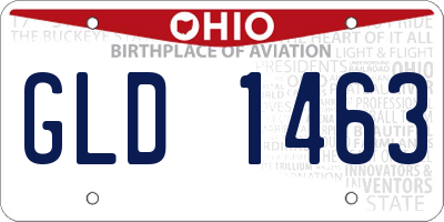 OH license plate GLD1463