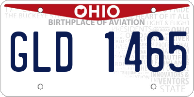OH license plate GLD1465