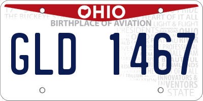 OH license plate GLD1467