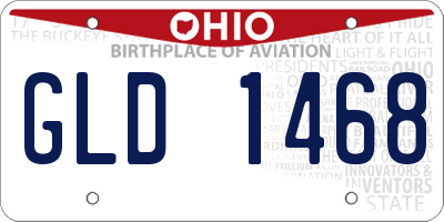 OH license plate GLD1468