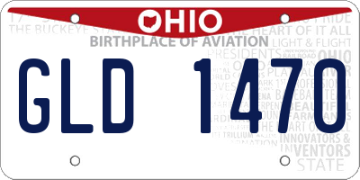 OH license plate GLD1470