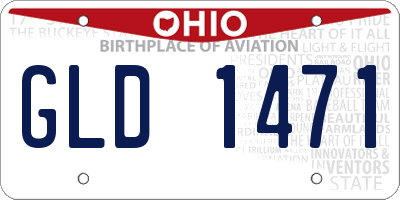 OH license plate GLD1471