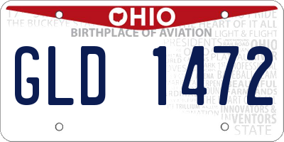 OH license plate GLD1472