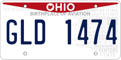 OH license plate GLD1474