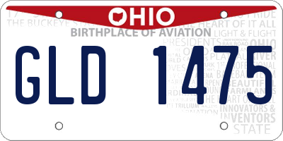 OH license plate GLD1475