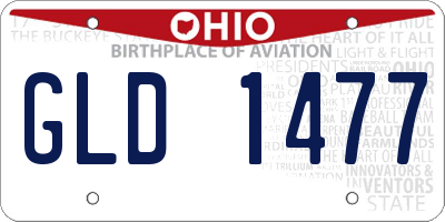 OH license plate GLD1477