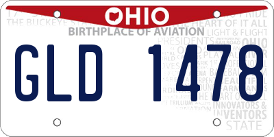OH license plate GLD1478