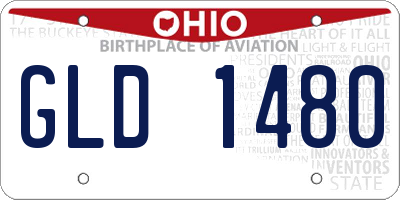 OH license plate GLD1480