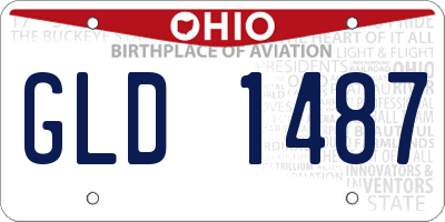 OH license plate GLD1487