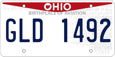 OH license plate GLD1492